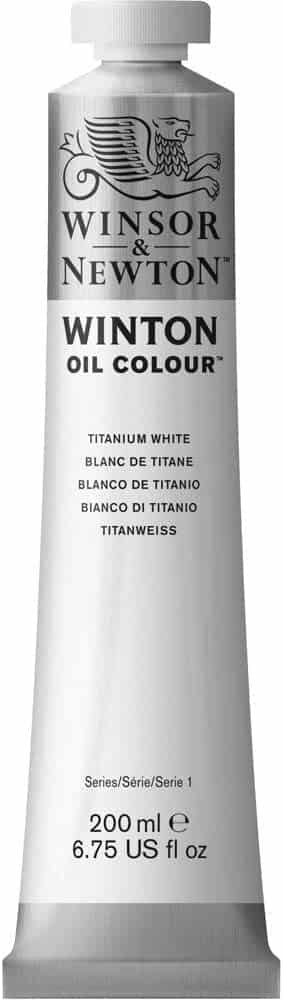 Winsor & Newton Winton Oil Color, 200ml (6.75-oz) Tube, Titanium White to create liquid white